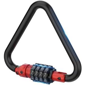 BiceNoning Combination Locks, Heavy Duty Carabiner Clip, Triangles-Shaped Code Combo Cable Lock for Bike, Helmet, Fence & Travel Case Security (1, Red)