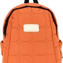 Oweisong Quilted Puffer Backpack for Women Small Lightweight Puffy Daypack Casual Travel Designer Bag for Ladies (Orange)