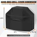 iCOVER Grill Cover 82 Inch, BBQ Grill Cover for Outdoor Grill, 600D Heavy-Duty Waterproof BBQ Cover, Large Barbecue Gas Grill Covers for Weber, Charbroil, Brinkmann, Nexgrill and More, Black