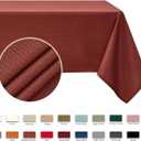 maxmill Rectangle Weaved Design Tablecloth Waterproof Spillproof Fall Table Cloth, Kitchen Dining Room Thanksgiving Decoration, Fabric Table Cover Halloween Party, 60 x 84 Inch, Rustic Brick