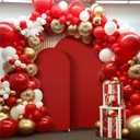 Wedding Arch Cover, Adjustable Polyster Stand Arch Backdrop Cover with Buckles for Wedding Arch Birthday Party Photography Decoration (Red, 6FT)