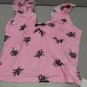 Tankaneo Womens Ruffle Deep V Neck Tank Tops Summer Sexy Floral Print Sleeveless Fitted Shirts Trendy Y2k Going Out Crop Tops