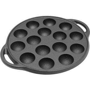 Cast Iron Takoyaki Pan, Takoyaki Maker, Takoyaki Pan Cooking Grill Pan with 15 Molds (9" 15 Molds)