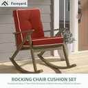 Favoyard Outdoor Rocking Chair Cushion 17 17 Inch Water Resistant & 3-Year Color Fastness Patio Chairs Cushions for Rockers Furniture, Set of Seat & Back Thick Tufted Cushion with Tie Straps, Red
