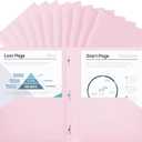 SUIN Plastic Project-Folders with 2 Pockets & 3 Prong, Bulk Pack Project File-Folder for US Letter Size Papers, Ideal for School & Office, Assorted Pastel Colors (Pastel Pink - 12 Packs)