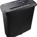 Amazon Basics 8-Sheet Strip Cut Paper Shredder for Home and Office, CD/Credit Card Shredder, 3.4 Gallon Bin, Black