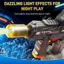 Electric Water Gun for Kids & Adults with Lights, 2 Batteries, 350CC, 26-29FT, Black Automatic Water Guns Squirt Blaster for Pool Party Beach Outdoor Play, Water Toys for Ages 4-8 8-12+
