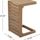 Christopher Knight Home C-Shaped End Table, Acacia Wood Patio Side Table,Patio Garden Stool Coffee End Table,Decorative Table for Patio or Balcony,Brown, 15 "W x 14.5 "D x 24.5 "H