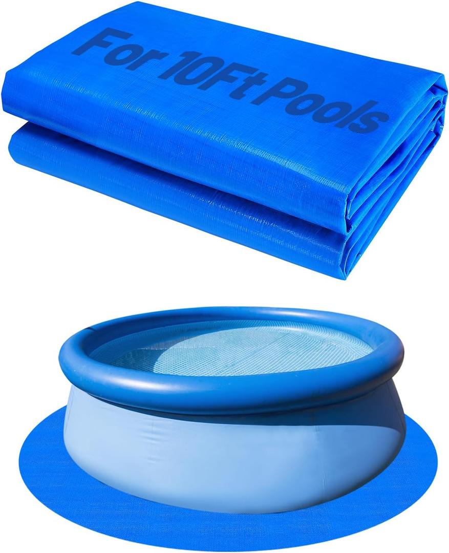 Aulock Heavy-Duty 10FT Pool Liner Pad for Round Above Ground Pools - Swimming Pool Mat Tarp to Prevent Punctures and Weed Barrier (Blue)