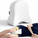 Memory Foam Leg Pillow for Side Sleepers - Relax from Sciatica, Back, HIPS, Knees, and Joints - Removable and Washable Cover - Perfect for Pregnancy and Nursing (White-Extra Soft)