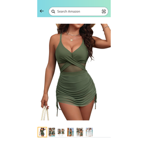 Blooming Jelly Womens One Piece Swimsuit Modest Tummy Control Bathing Suit Twist Front Swim Dress Swimwear 2025 M