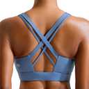 RUNNING GIRL Sports Bra for Women High Support,Criss-Cross Back Strappy Sports Bra Moulded Cup High Impact Workout Top(WX3066_Light Blue_XL) (Blue, XL)
