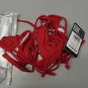 SHERRYLO Thong Bikini Swimsuit for Women Brazilian String Bikinis Thongs Bottom Triangle Top Bathing Suits Sexy Swimsuits (Large, 22001-wine Red)