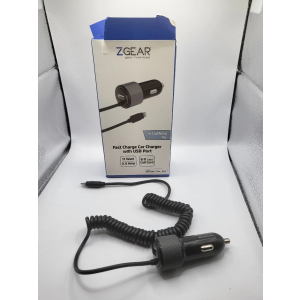 ZGEAR FAST CHARGE CAR CHARGER WITH USB PORT 17 WATT