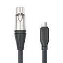 10FTeet USB C to XLR Female Mic Link Converter Cable,21db high gain Female XLR to USB C Micphone Cable for Dynamic Microphone iPhone 15 Pro,ipad,Notebook,Tablet MIC Cable, grey