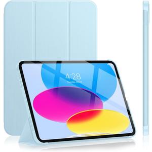 Soke Case for iPad 11th Generation (A16) 11-inch 2025 & 10th Gen 10.9-inch 2022 - [ Auto Wake/Sleep + Slim Trifold Stand], Protective Hard PC Back Cover for Apple iPad 11/10 - Light Blue