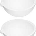 QWORK Ceramic Crucible Bowl, 2 Pcs Quartz Melting Dishes Pot for Melting Casting Refining Gold Silver Brass Alloy, 500g