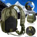 Rover Sling Pack Tactical Shoulder Sling Bag Backpack with Bottle Holder Crossbody Chest Bag, Olive