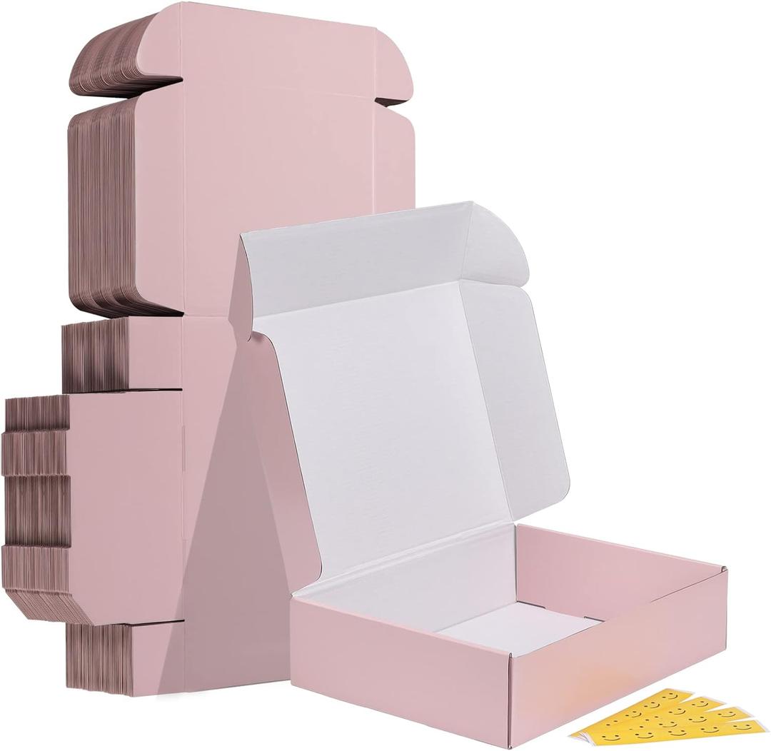 HORLIMER 12"x9"x3" inches Shipping Boxes Set of 20, Pink Medium Corrugated Cardboard Gift Mailer Box