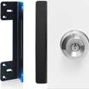 Door Latch Guard Plate 7 with 1 Offset Cover, Outswing Door Security Protector Shield, Heavy Duty Version, Door Knob/Deadbolt Latch Protector Plate (1 Pack)