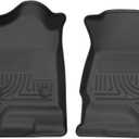 Husky Liners Weatherbeater Floor Mats | Fits Various 2014-2020 Chevrolet Silverado, GMC Sierra, Cadillac Escalade & ESV, Yukon & XL, Suburban, Tahoe (See Description) | Front Row, 2-pc Black - 18231