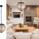 Vintage K9 Crystals Chandelier Classic Pendant Light Fixture for Living Room Entryway Kitchen Island Dining Room Staircase, Globe (Bronze)