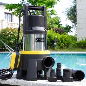 Sump Pump Submersible 7000GPH Stainless Steel Water Pump for Pool Draining 1.5HP Utility Pump with Adjustable Float Switch 16FT Power Cord for Flooded House Sump Pit Pond Remove Water