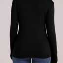 WIHOLL Long Sleeve Thermal Shirt for Women Light Fleece Tops Spring 2026 Crew Neck Casual Basic T-Shirts (Black, S)
