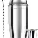 WPHUAW 24oz Cocktail Shaker Bar Set-Professional Margarita Mixer Drink Shaker and Measuring Jigger & Mixing Spoon Set-Professional Stainless Steel Bar Tools Built-in Bartender Strainer for Martini Kit