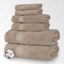 NOVA Luxury Linen - Hotel Quality Turkish Towel Set for Bathroom (6 Pcs Towel Set, Warmsand Beige)