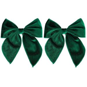 5" Christmas Velvet Hair Bows Dark Green Ribbon Fable Bow Alligator Clips Toddler Teen Baby Girls Kids Big Velvet Sailor Bow Cheer Barrettes Headband Dress Decor Accessory Xmas Gift