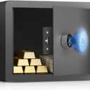 AEGIS Small Safe Box for Home, Biometric Safe with Multi Codes/Fingerprints, Digital Security Lock Box for Cash, Jewelry, Document