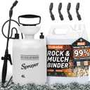Rock Glue, 1Gallon Mulch Hold for Landscaping with Sprayer, 99% Ultra Stick Pea Gravel Stabilizer Landscape, Non-Toxic Rapid-Dry Landscape Binder, Dries-Clear Gravel Binder for Pebble Garden
