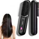 2026 Portable Straightener Brush for Travel, Cordless Hair Straightener Comb for Women,Fast Heating Hair Straightener with LCD Temperature Display, Travel Gift