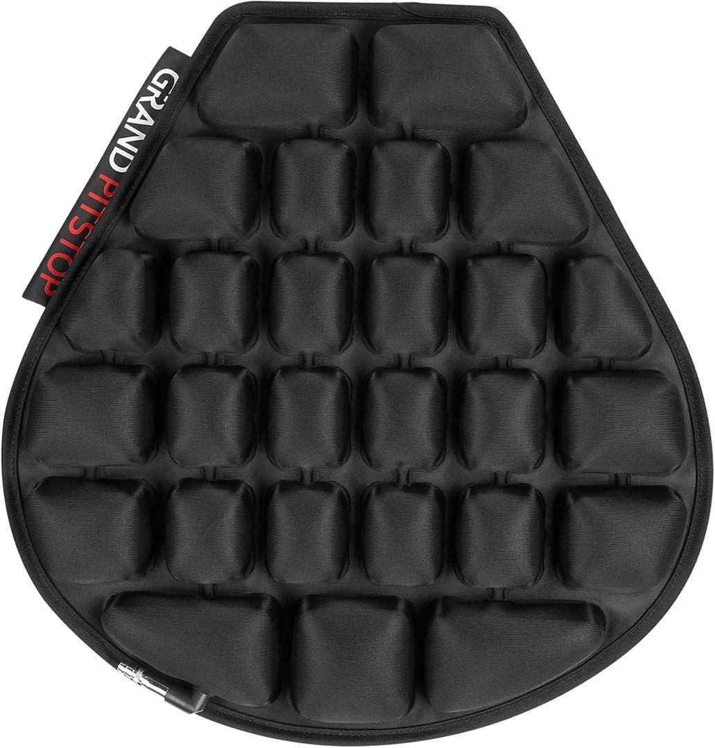 Grand Pitstop Motorcycle Air Seat Cushion with Inflatable Bubble Air Pads with Breathable Mesh Cover & Non-Skid Bottom Compatible for Cruiser Motorcycle