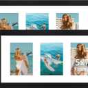 10x20 Picture Frame with Tempered Glass, 5x7 Picture Frame Collage, Display Three 5x7 Photos with Mat or 10 x 20 Pictures without Mat - Horizontal or Vertical Wall Mounting, 2 Pack, Black