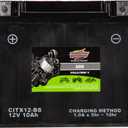Interstate Batteries YTX12-BS 12V 10Ah Powersports Battery 175CCA AGM Rechargeable Replacement for Honda, Kawasaki, Suzuki Motorcycles, Scooters, Bikes, ATVs, UTVs (CITX12-BS)