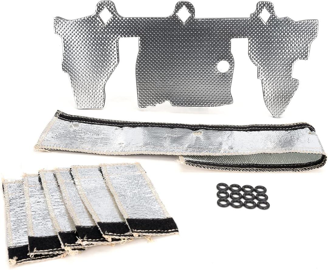 010378 Upgrade Fuel Rail and Injector Cover Kit,Fuel Rail & Injector Heat Shield Kit Compatible with 1997-2004 Jeep Wrangler TJ Grand Cherokee 4.0L Engine
