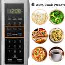 BLACK+DECKER EM720CB7 Digital Microwave Oven with Turntable Push-Button Door, Child Safety Lock, 700W, Stainless Steel, 0.7 Cu.ft