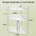 3-Tier Corner Bathroom Counter Organizer, Diamond-Shaped Corner Makeup Organizer Countertop, Easy to Install, Clear Bathroom/Dresser Organizer, Ideal for Girls