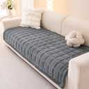 Awjcsv Couch Cover for Dogs Washable, Fuzzy Pet Couch Covers for 3 Cushion Sofa Pet Friendly, Non Slip Sofa Cover (Blue-Grey, 35" x 82.7"/90 x 210cm)