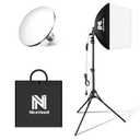 Softbox Lighting Kit, NiceVeedi 16'' x 16'' Softbox Photography Lighting Kit with 63” Tripod Stand & 5400K 450W Equivalent LED Bulb, Continuous Lighting for Photography/Video Record/Live Streaming