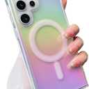 SAKUULO Magnetic Case for Samsung Galaxy S22 Ultra Compatible with Magsafe, Bling Laser Iridescent Florescent Crystal Sparkly Luxury Shockproof Protective Cover for Women Men