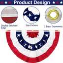 TURNMEON 6 Pack American Pleated Fan Flag 4th of July Decorations, 1.5X3 Ft USA American Flags for Outside Patriotic Bunting flags outdoor Red White Blue Independence Day Fourth of July Outdoor Decor