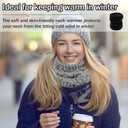 Winter Neck Warmer Fleece Lined Knitted Neck Warmer Soft Mask Face Warmer Neck for Women Men Teens Windproof Gift (Black)