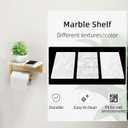 Brushed Gold Toilet Paper Holder with Natural Marble Shelf, 304 Stainless Steel Screw Wall Mounted, Tissue Roll Paper Holder Dispenser for Bathroom Washroom