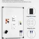 VUSIGN Magnetic White Board Kit for Wall 24" x 18", 1 Dry Eraser & 2 Multicolor Markers & 4 Magnetic Pins, Sliver Reinforced Aluminum Frame for Home, School, Office