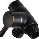 G-Promise Solid Metal Shower Arm Diverter for Hand Held Showerhead and Fixed Spray Head, G 1/2 3-Way Bathroom Universal Diverter System Replacement Part (Oil Rubbed Bronze)