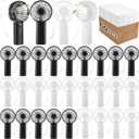 Woanger 60 Pack Mini Handheld Fan Bulk with Rope Hanging Portable Eyelash Fans Small Personal Cooling for Wedding Travel Makeup Camping Hiking Independent White Box (Black,White)