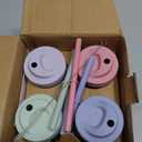 Elk and Friends Kids + Toddler Glass Cups | The Original 8oz Glass Mason Jar with Sleeves + Lids | Silicone Straws + Stopper | Smoothie Cup | Food Storage | Spill Resistant | Dishwasher Safe | 4 Pack (Sage/Blush/Lilac/MistyBlue)